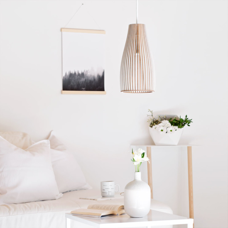 Wooden Lamp ENA white