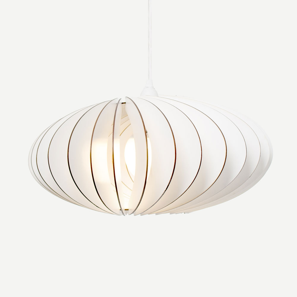 wood pendant nefi white