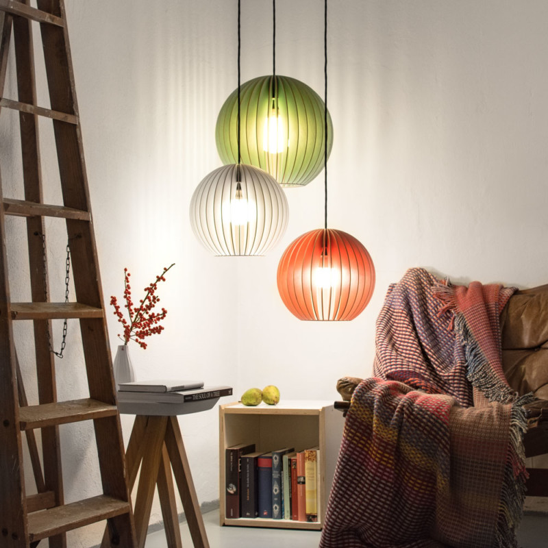 wood pendant light AION cluster