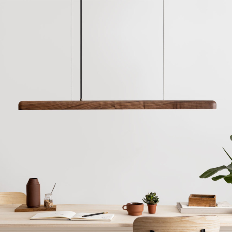 Pendellleuchte LED Nussbaum Holz